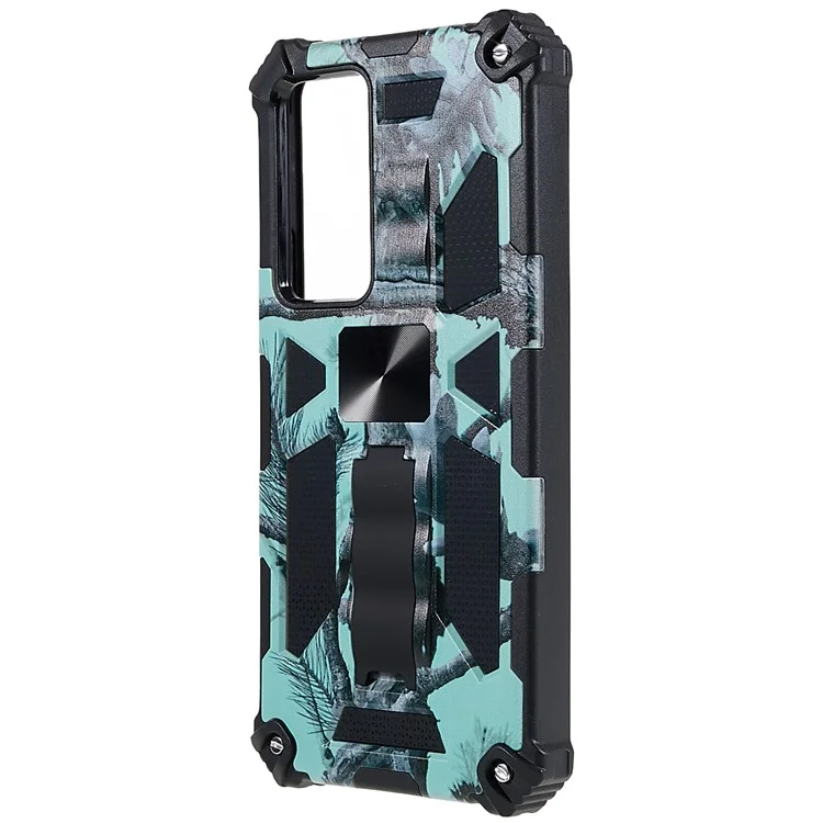 For Xiaomi 12T 5G / Redmi K50 Ultra 5G Kickstand Phone Cover Soft TPU Hard PC Shock Absorption Camouflage Case - Light Green