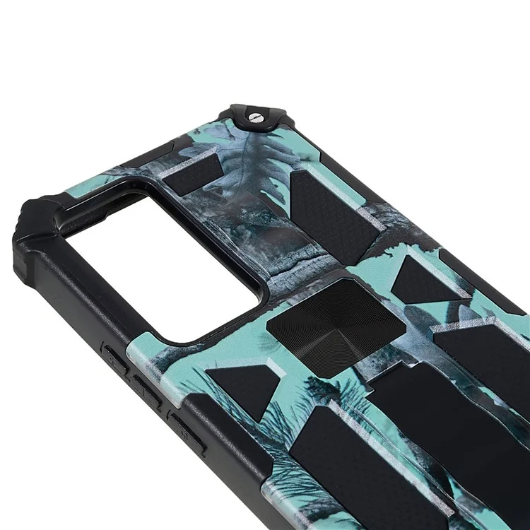 For Xiaomi 12T 5G / Redmi K50 Ultra 5G Kickstand Phone Cover Soft TPU Hard PC Shock Absorption Camouflage Case - Light Green