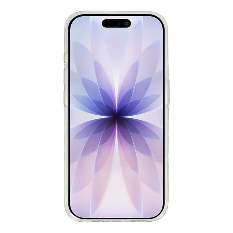 Coque magnétique pour iPhone 17, coque transparente en TPU anti-choc avec époxy pailleté, compatible MagSafe - Tulipe