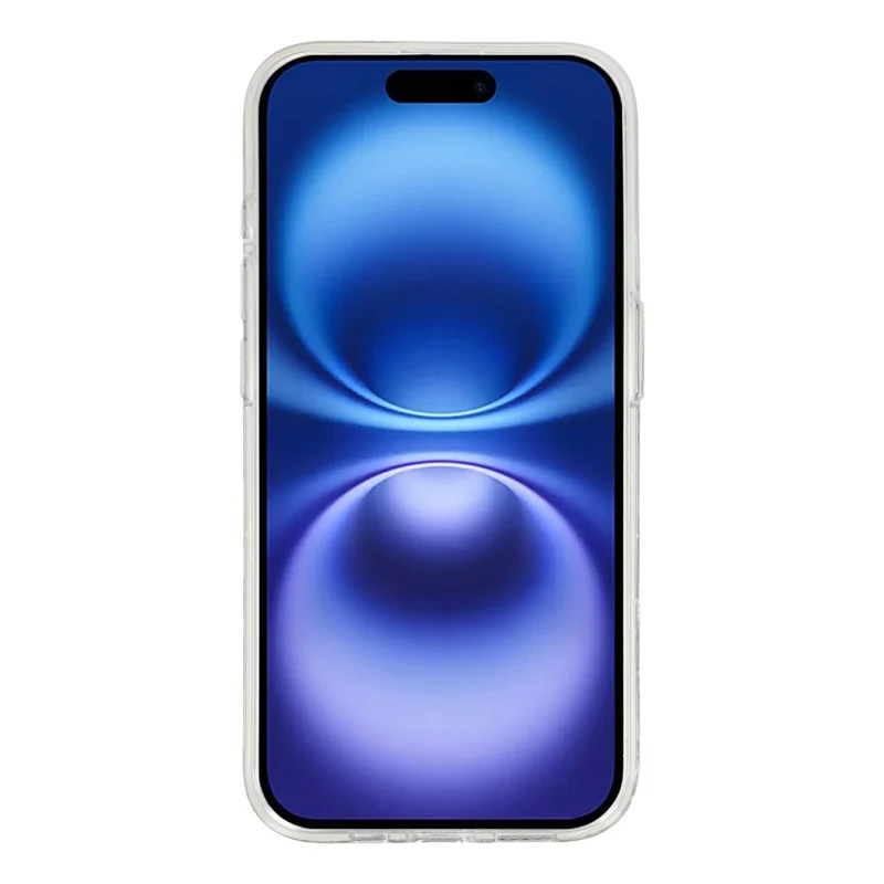 Funda magnética para iPhone 16, funda transparente resistente a impactos de TPU con diseño brillante en resina epoxi, compatible con MagSafe - Tulipán