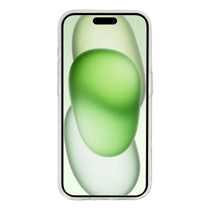 Coque magnétique pour iPhone 15, coque transparente en TPU résistante aux chocs avec époxy pailleté, compatible avec MagSafe - Cerise