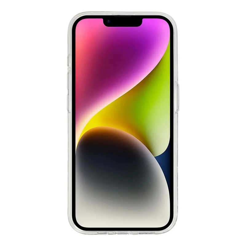 Coque magnétique pour iPhone 14 / 13, coque transparente en TPU anti-choc avec époxy pailleté, compatible MagSafe - Arc