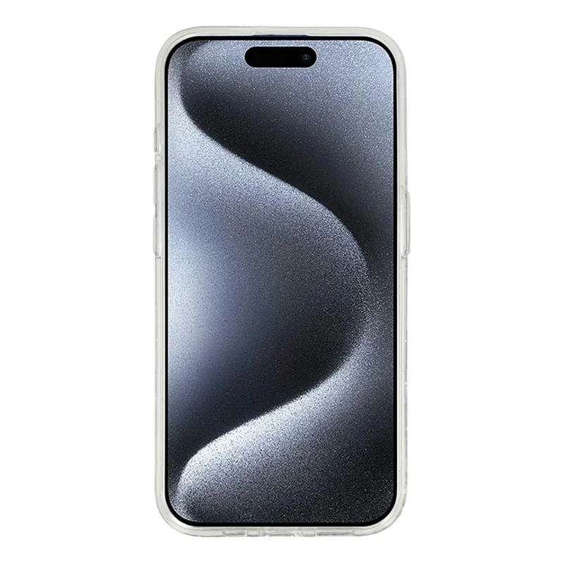 Coque magnétique pour iPhone 15 Pro, coque transparente en TPU résistant aux chocs avec époxy pailleté - Tulipe
