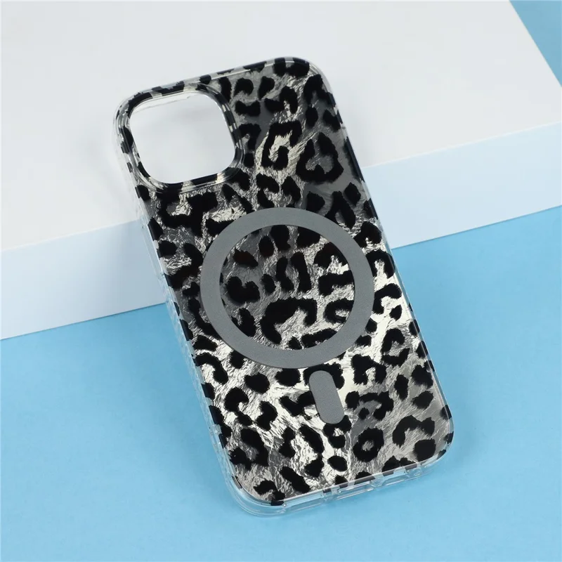 Für iPhone 14 / 13 Hülle kompatibel mit MagSafe IMD Leopardenmuster TPU PC Handyhülle - Style C