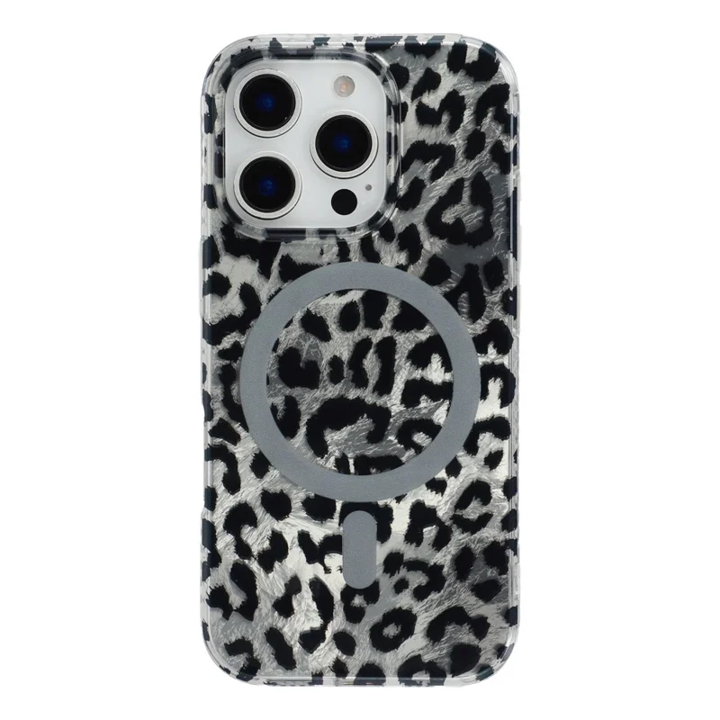 Für iPhone 16 Pro Max Hülle kompatibel mit MagSafe IMD Leopardenmuster TPU PC Handyhülle - Style C