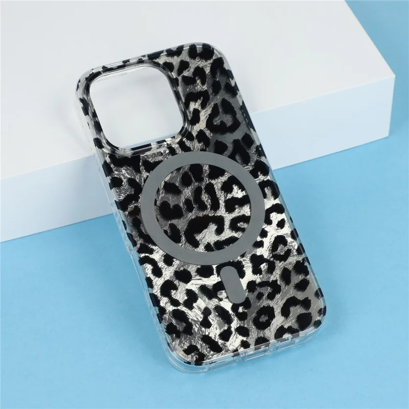 Für iPhone 16 Pro Max Hülle kompatibel mit MagSafe IMD Leopardenmuster TPU PC Handyhülle - Style C