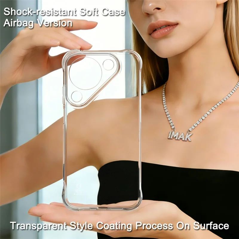 IMAK For Huawei Pura 90 Case TPU Phone Cover Airbag Shockproof Protection - Transparent
