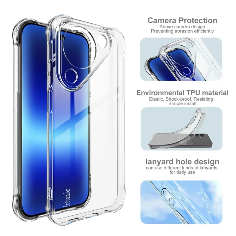 IMAK For Huawei Pura 90 Case TPU Phone Cover Airbag Shockproof Protection - Transparent