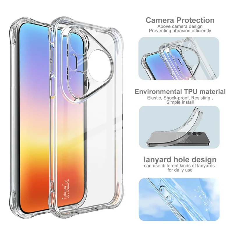 IMAK For Huawei Pura 90 Pro Max Case TPU Phone Cover Airbag Shockproof Protection - Transparent