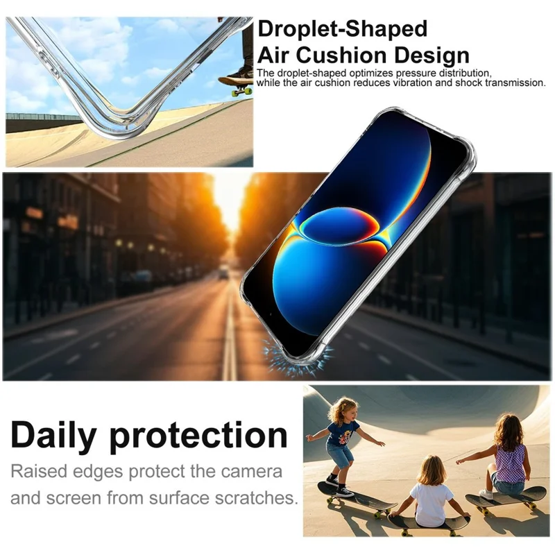 IMAK For Xiaomi Redmi K90 Max 5G Case TPU Phone Cover Airbag Shockproof Protection - Transparent