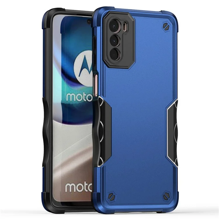 For Motorola Moto G42 4G Cellphone Case Anti-Scratch PC Back + Soft TPU Bumper Protective Cover - Blue