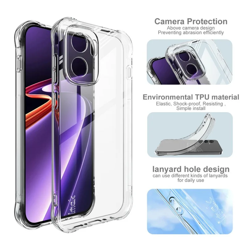 IMAK For OnePlus Ace 6 Ultra 5G Case TPU Phone Cover Airbag Shockproof Protection - Transparent