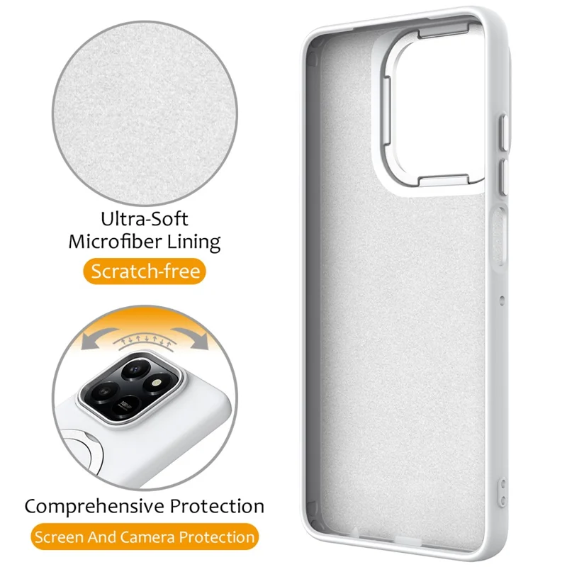 For Honor 400 Smart 4G  /  400 Smart 5G  /  X7d 4G  /  X7d 5G Magnetic Case Rotating Ring Kickstand TPU + PC Back Cover - White