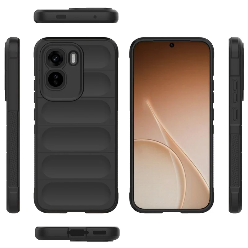 Чехол для телефона vivo T5 Pro 5G, антиударный мягкий чехол из ТПУ, прочный задний чехол — черный