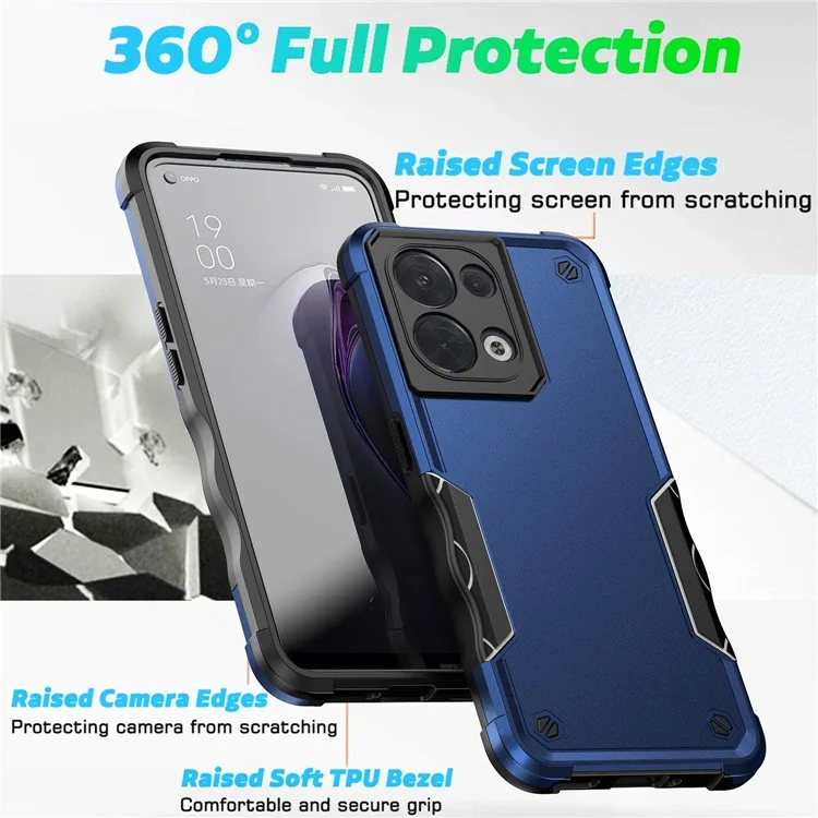Shockproof Case for Oppo Reno8 5G (Global Version) Phone Case Anti-Drop Hard PC Soft TPU Protective Cover - Black