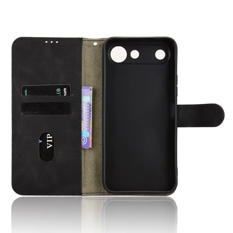 For TECNO Spark 50 5G Leather Case Skin Feel Anti Drop Wallet Stand Flip Phone Cover - Black