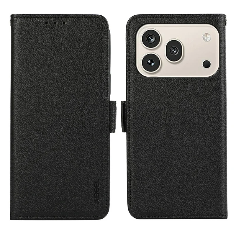 ABEEL For Honor 600 5G  /  600 Pro 5G Case Litchi Texture Leather RFID Blocking Phone Cover - Black