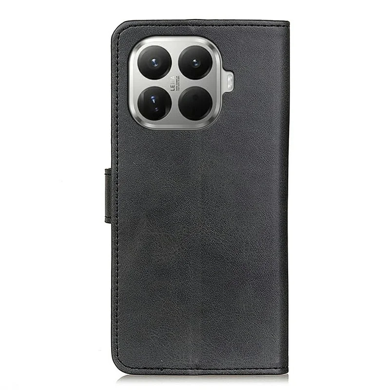 Funda para Xiaomi 17T con textura de cuero de vaca, funda tipo cartera con soporte - Negro