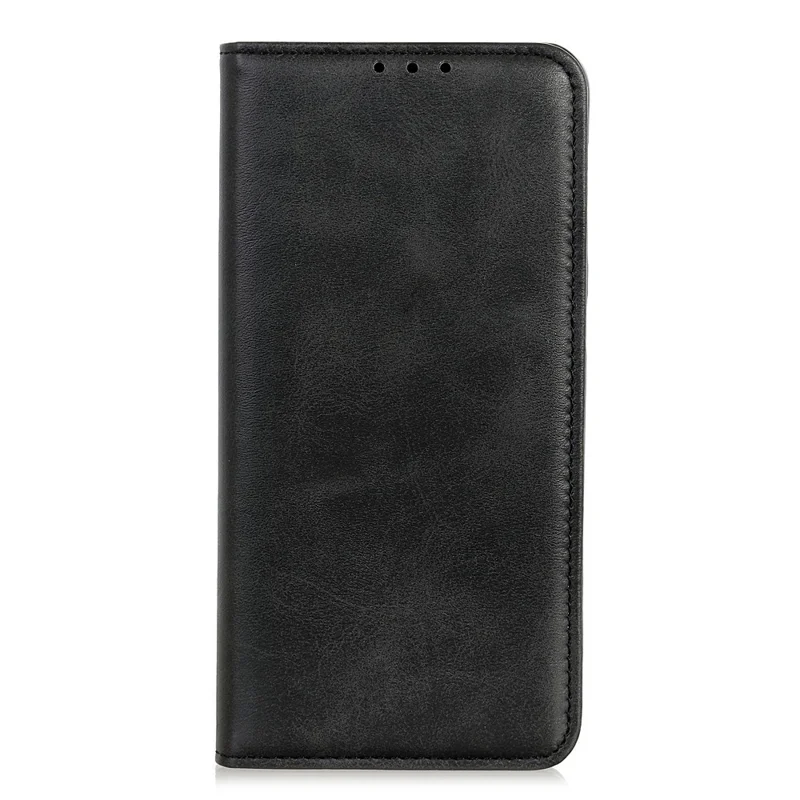 Funda para Xiaomi 17T de textura de cuero vacuno, carcasa abatible de cuero serraje con billetera - Negro
