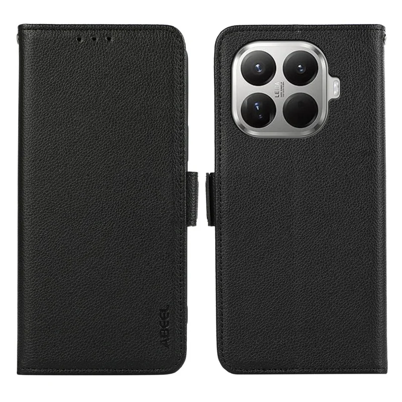 ABEEL Etui na Xiaomi 17T Pro Skóra z fakturą litchi Blokowanie RFID Pokrowiec na telefon - Czarny