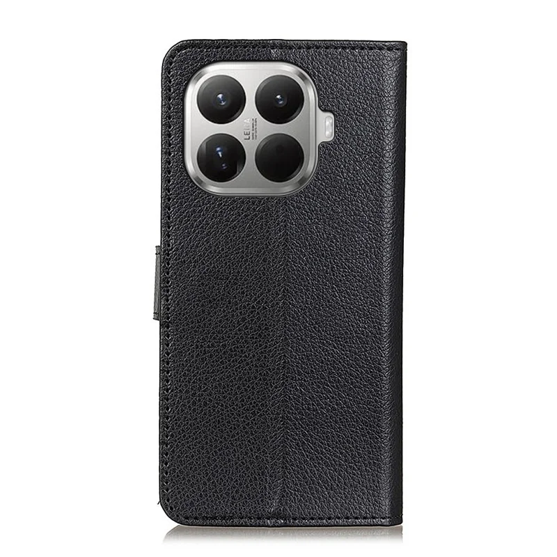 Etui portfelowe na telefon do Xiaomi 17T Pro, pokrowiec z syntetycznej skóry PU o fakturze licha, kolor czarny