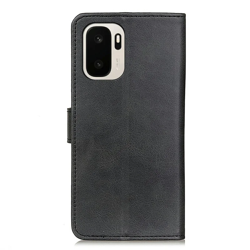 Coque pour OnePlus Ace 6 Ultra 5G, texture cuir vachette, étui portefeuille en cuir avec support - Noir