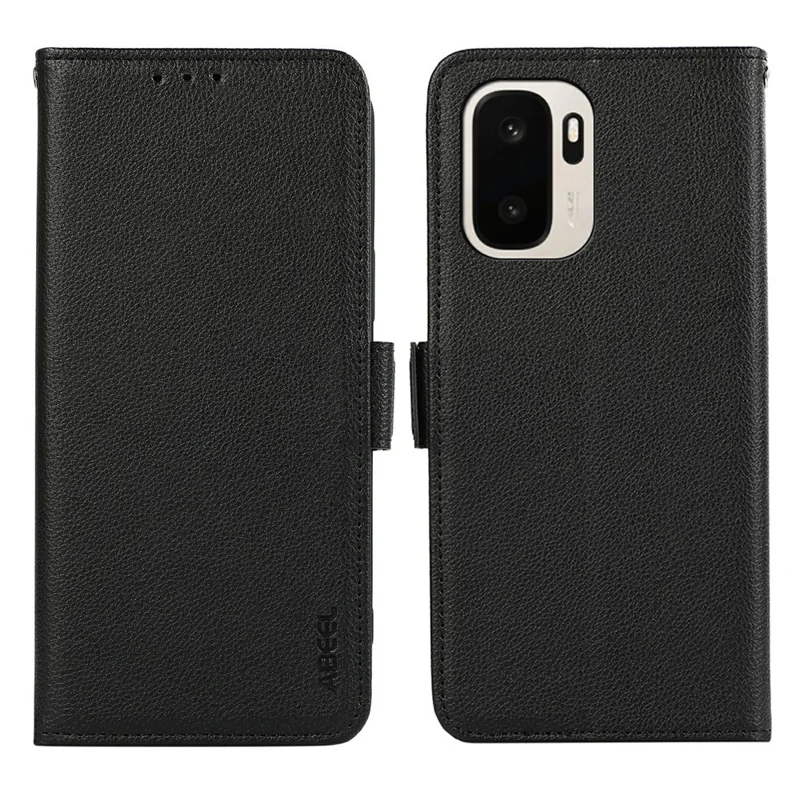 ABEEL Obudowa na OnePlus Ace 6 Ultra 5G, skórzana obudowa z fakturą litchi, ochrona przed skanowaniem RFID - Czarny