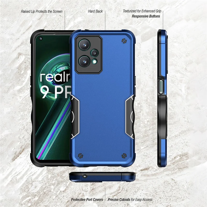 For Realme 9 Pro 5G / 9 5G / V25 Flexible TPU Hard PC Drop Protective Case Silky Touch Non-Slip Grip Phone Cover - White