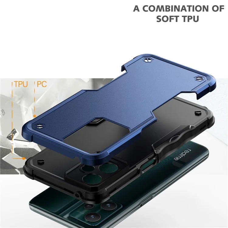 For Realme 9 Pro 5G / 9 5G / V25 Flexible TPU Hard PC Drop Protective Case Silky Touch Non-Slip Grip Phone Cover - Red