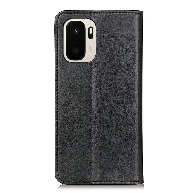 For OnePlus Ace 6 Ultra 5G Case Cowhide Texture Split Leather Flip Wallet Phone Cover - Black