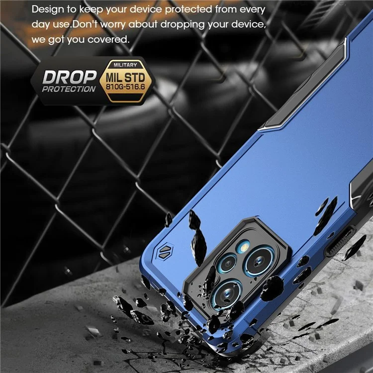 For Realme 9 Pro+ 5G Flexible TPU Hard PC Dual Layer Protection Case Anti-Slip Grip Shockproof Phone Cover - Red