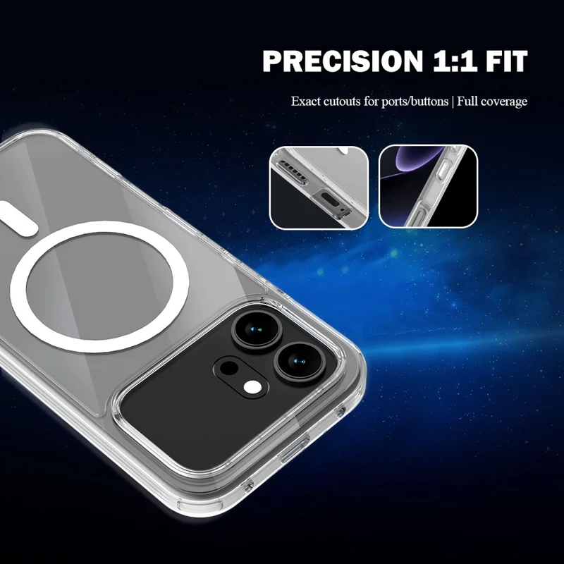 LEREACH TOC Series for Honor 600 5G Magnetic Case TPU + Acrylic Phone Cover - Transparent