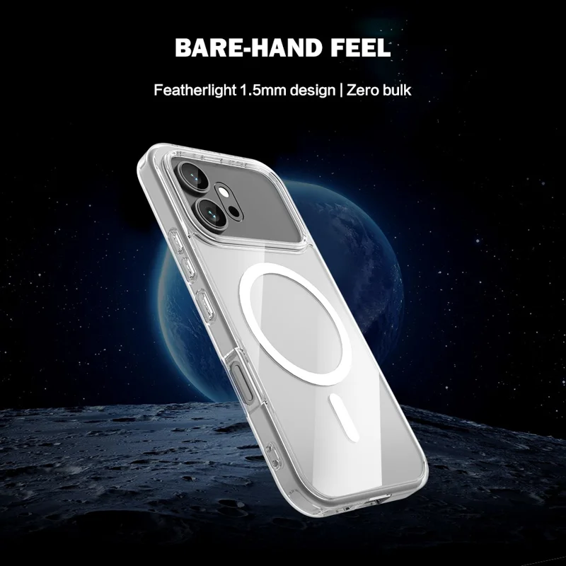 LEREACH TOC Series for Honor 600 5G Magnetic Case TPU + Acrylic Phone Cover - Transparent