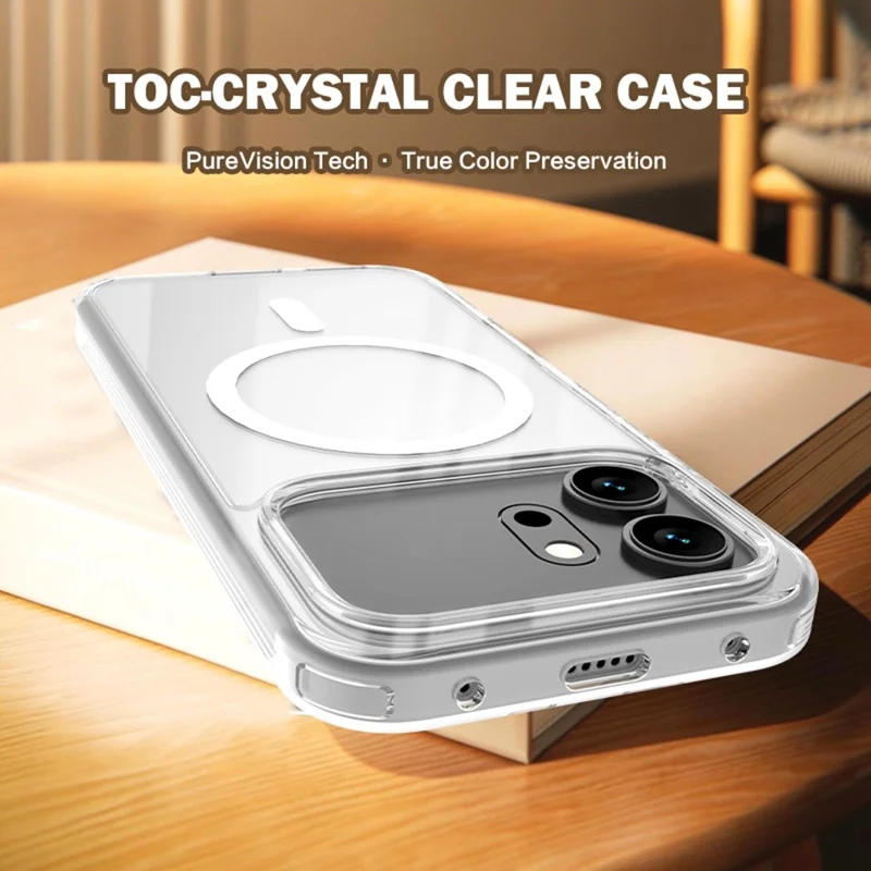 LEREACH TOC Series for Honor 600 5G Magnetic Case TPU + Acrylic Phone Cover - Transparent