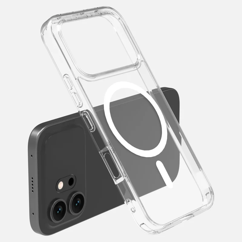 LEREACH TOC Series for Honor 600 5G Magnetic Case TPU + Acrylic Phone Cover - Transparent