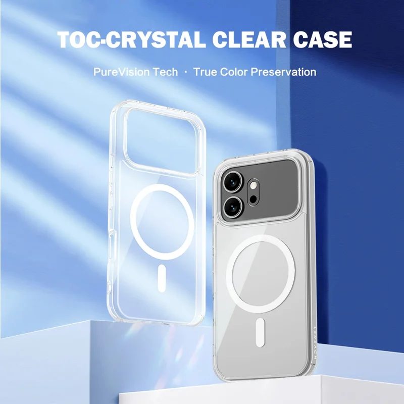 LEREACH TOC Series for Honor 600 5G Magnetic Case TPU + Acrylic Phone Cover - Transparent
