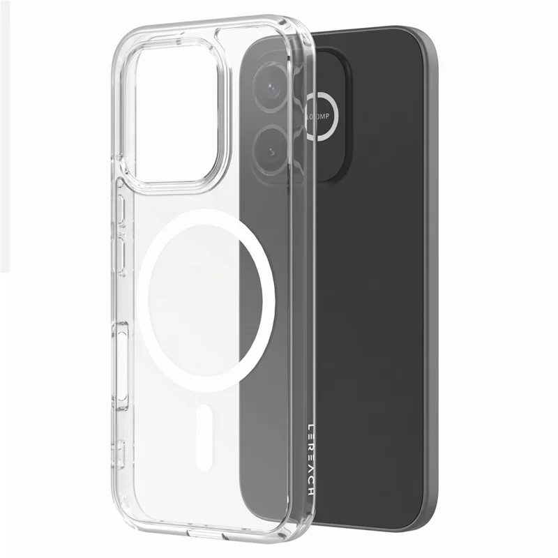 LEREACH TOC Series for Honor 600 Lite 5G Magnetic Case TPU + Acrylic Phone Cover - Transparent