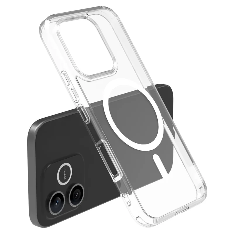 LEREACH TOC Series for Honor 600 Lite 5G Magnetic Case TPU + Acrylic Phone Cover - Transparent
