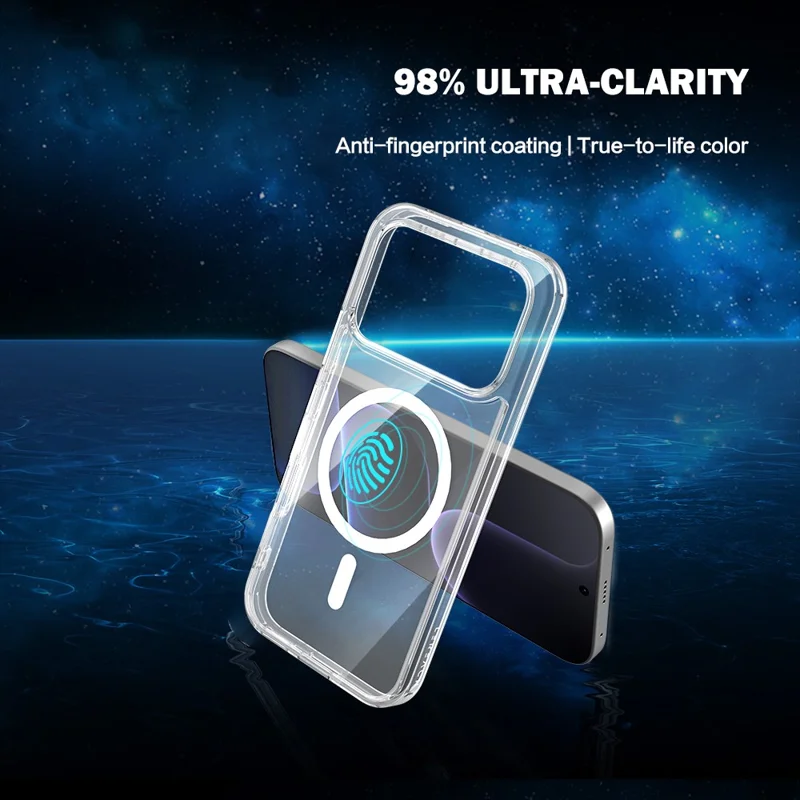 LEREACH TOC Series for Honor 600 Lite 5G Magnetic Case TPU + Acrylic Phone Cover - Transparent