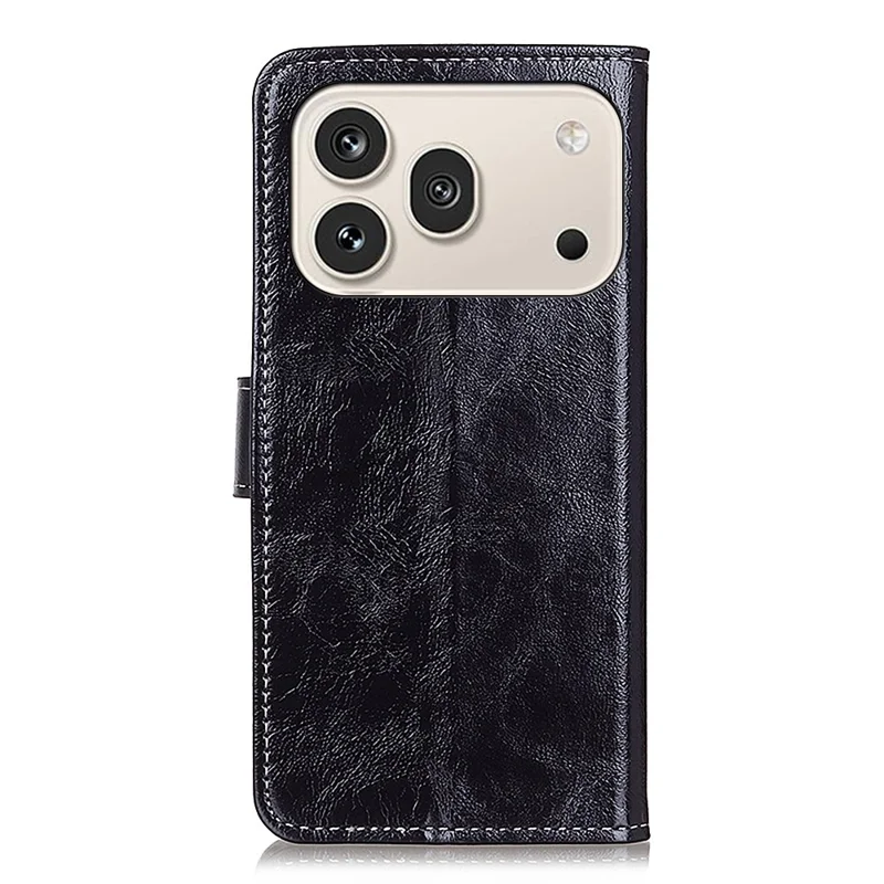 For Honor 600 5G  /  600 Pro 5G Case Wallet Leather Phone Cover Crazy Horse Texture - Black