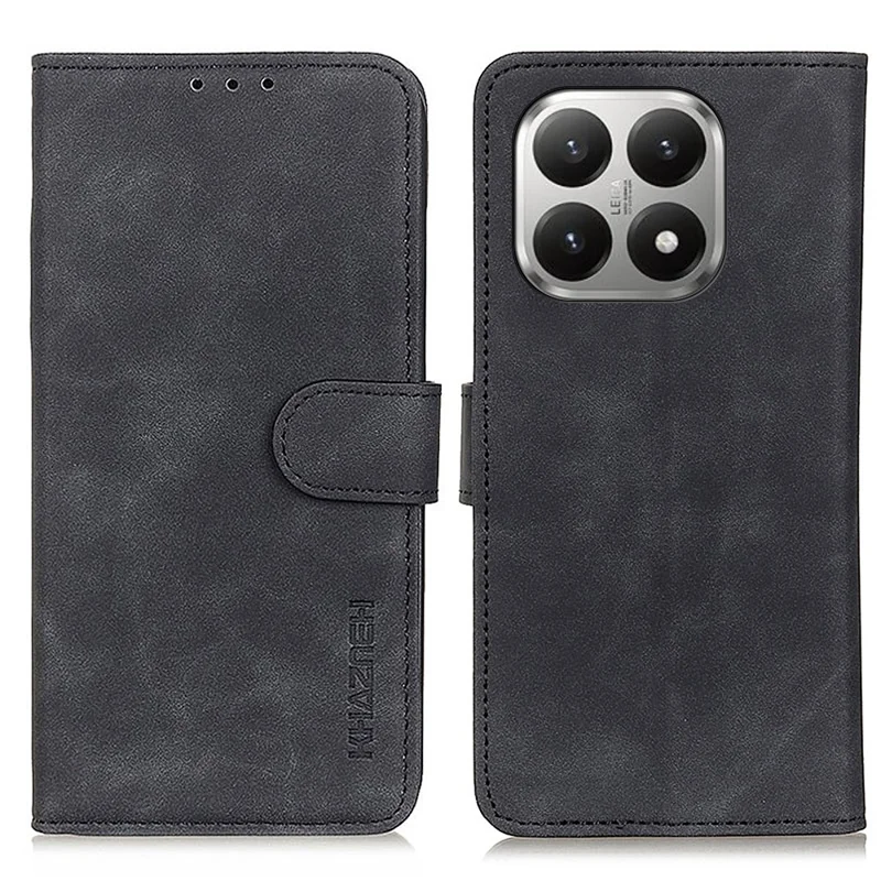 KHAZNEH för Xiaomi 17T Pro skal av PU-läder med retrostruktur - Svart
