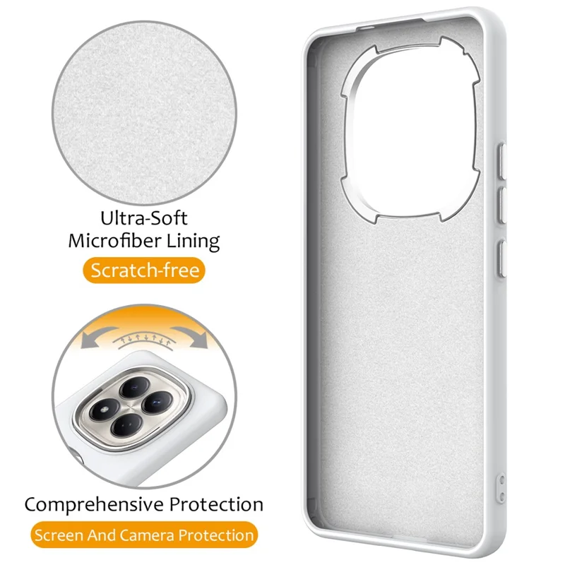 For Xiaomi Redmi Note 15 Pro 4G (Global) Magnetic Case Rotating Ring Kickstand TPU + PC Back Cover - White