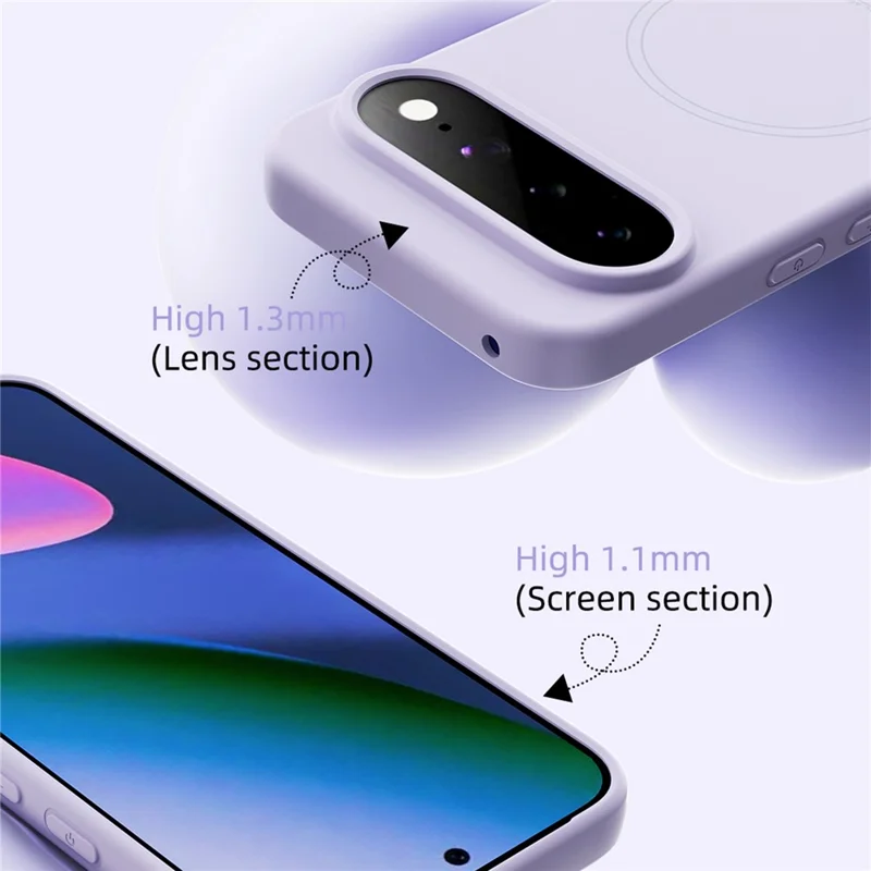 ABEEL For Google Pixel 11 / Pixel 11 Pro Magnetic Case Skin Touch Liquid Silicone Phone Back Cover - Purple