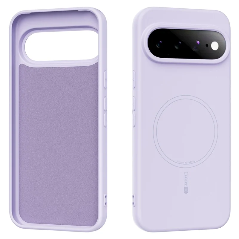 ABEEL For Google Pixel 11 Pro XL Magnetic Case Skin Touch Liquid Silicone Phone Back Cover - Purple