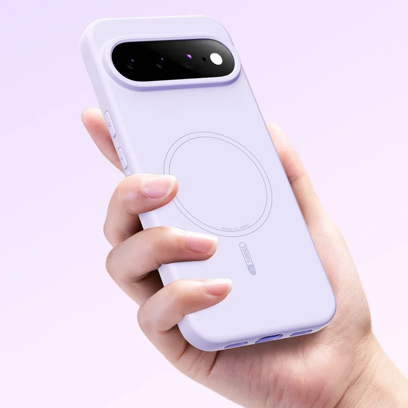 ABEEL For Google Pixel 11 Pro XL Magnetic Case Skin Touch Liquid Silicone Phone Back Cover - Purple