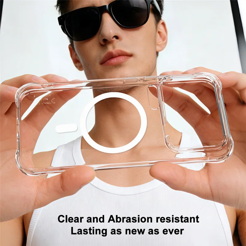 IMAK for Xiaomi 17 Pro Max Magnetic Case Airbag Shockproof Protection TPU Phone Cover - Transparent