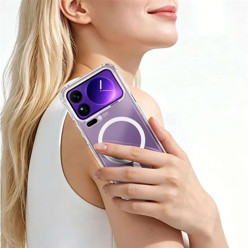 IMAK for Xiaomi 17 Pro Max Magnetic Case Airbag Shockproof Protection TPU Phone Cover - Transparent