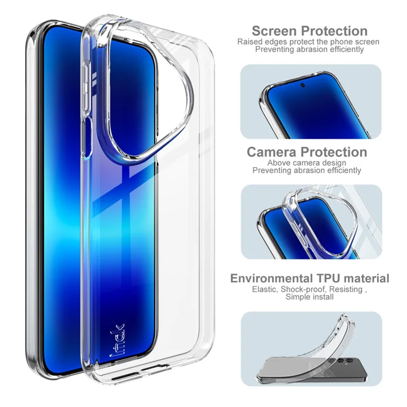 IMAK UX-10 Series For Huawei Pura 90 Pro Phone Case Soft TPU Mobile Back Cover - Transparent