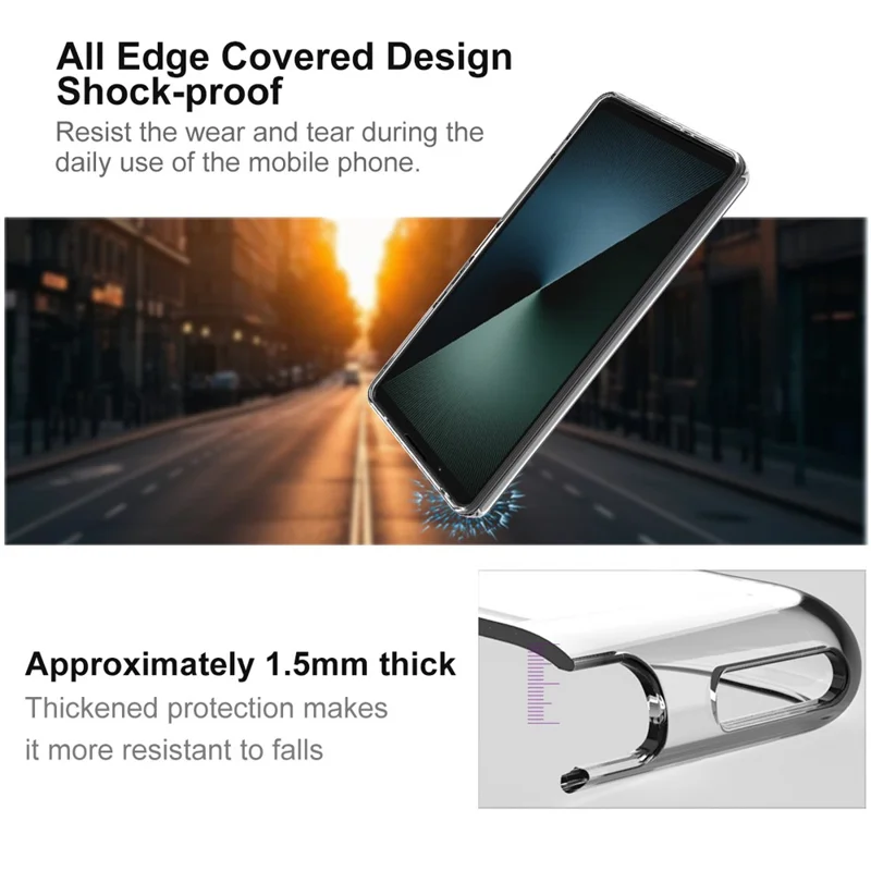 IMAK UX-10 Series For Sony Xperia 1 VIII Phone Case Soft TPU Mobile Back Cover - Transparent