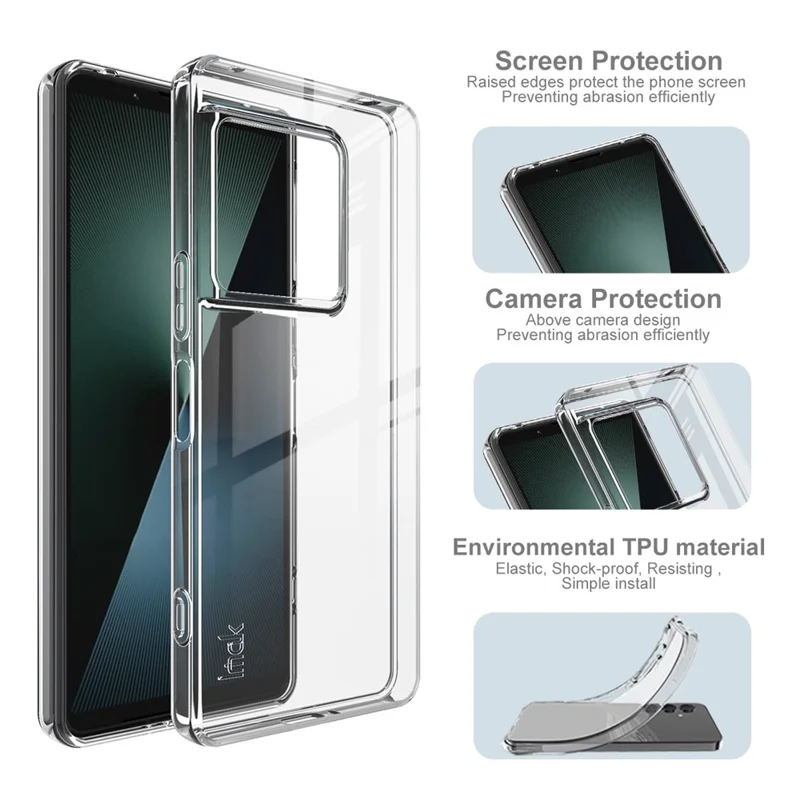 IMAK UX-10 Series For Sony Xperia 1 VIII Phone Case Soft TPU Mobile Back Cover - Transparent